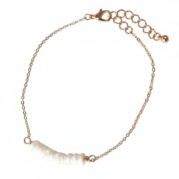 White Round Cut Shell Chip Anklet