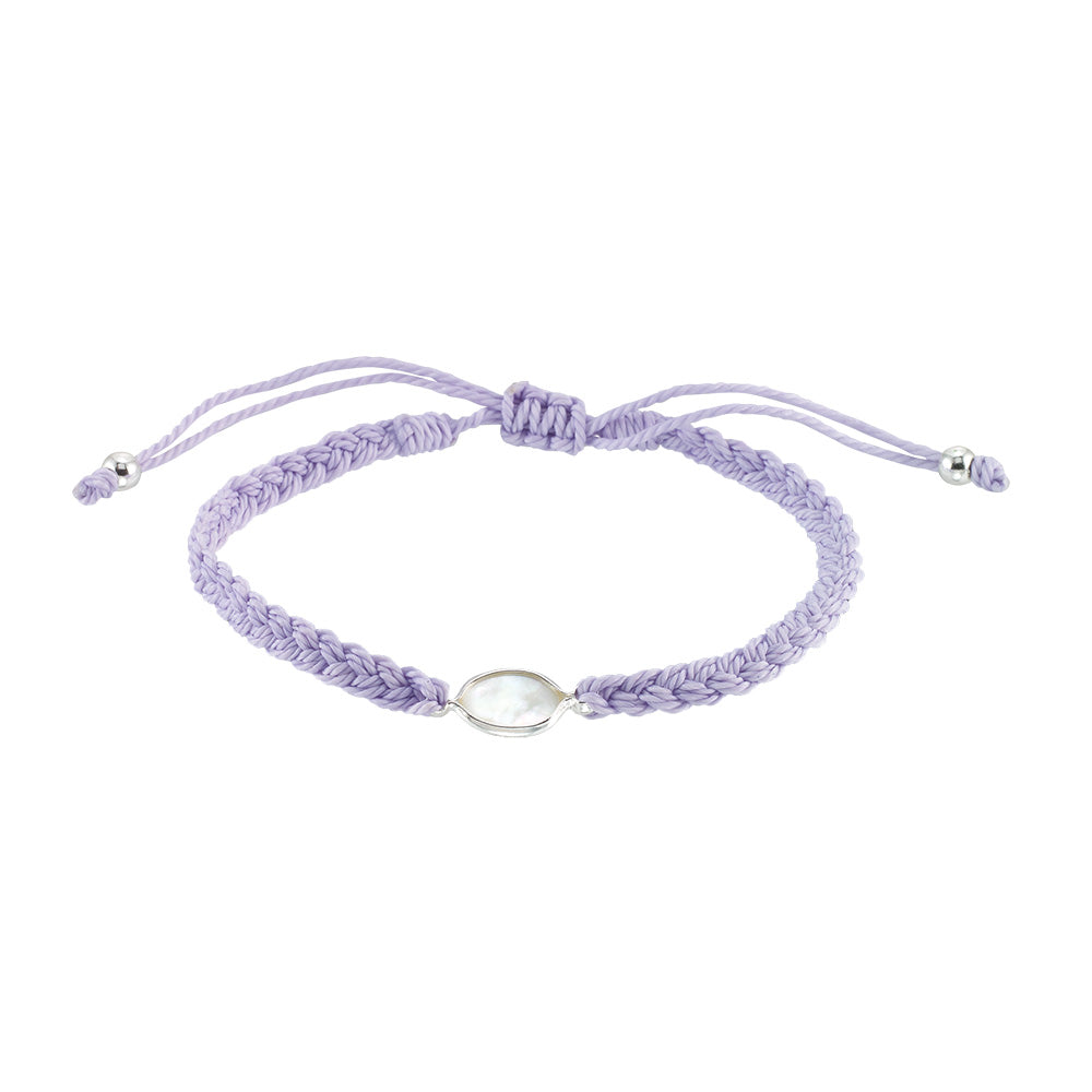 Wax Cord Mother of Pearl Braided Bracelet