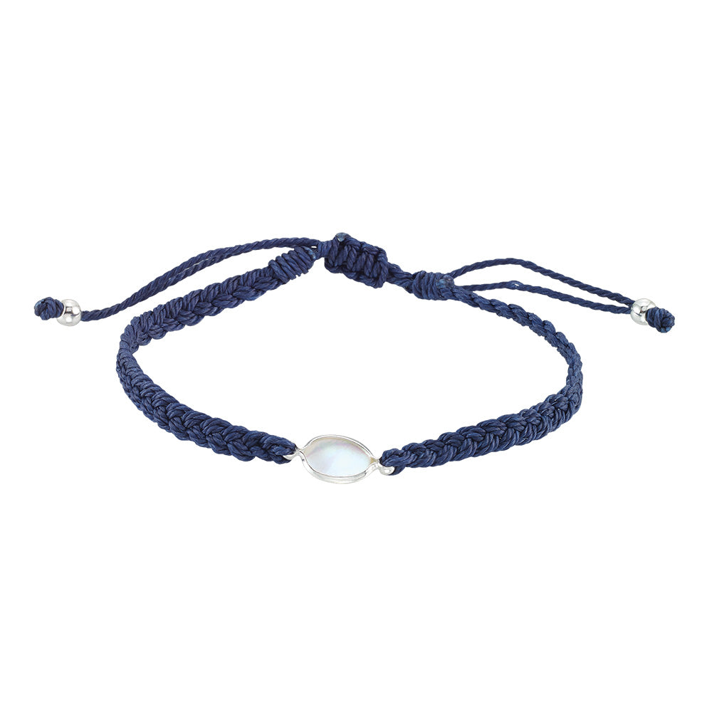 Wax Cord Mother of Pearl Braided Bracelet