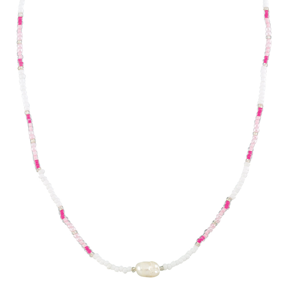 Station Seedbead & Freshwater Pearl Necklace