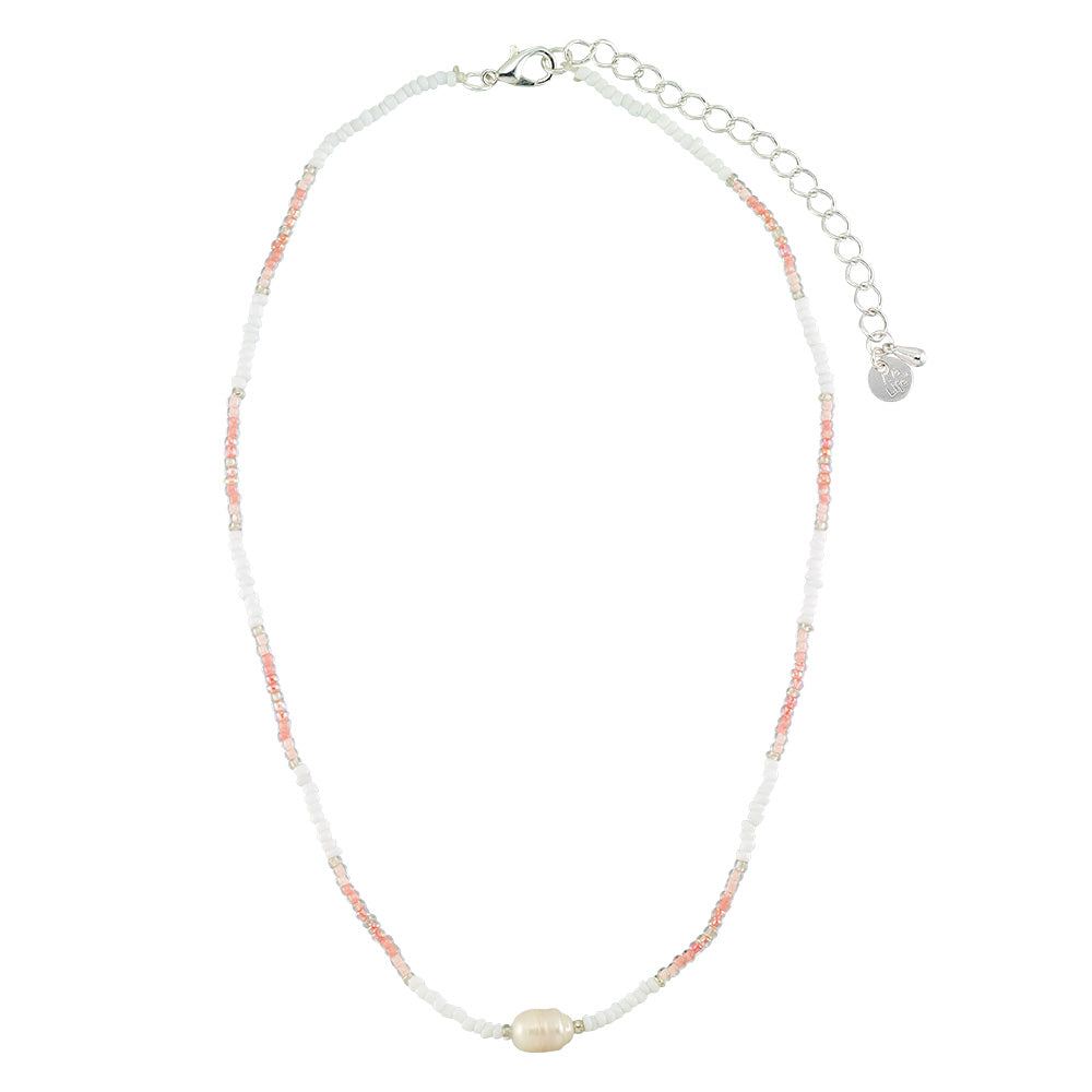 Station Seedbead & Freshwater Pearl Necklace