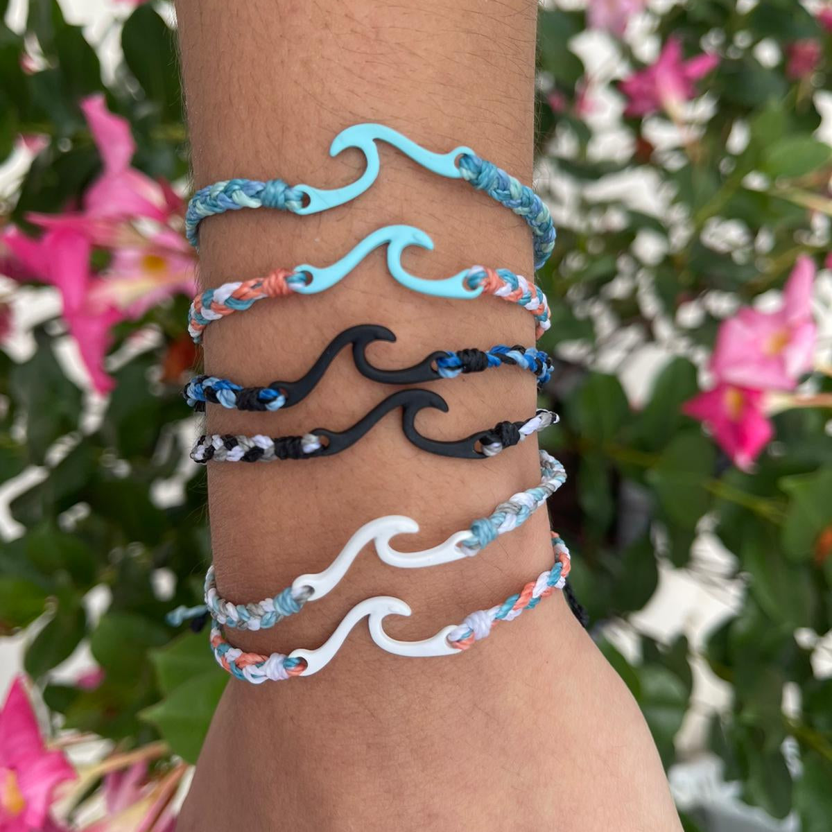 Outline Wave Handmade Braided Wax Cord Bracelet