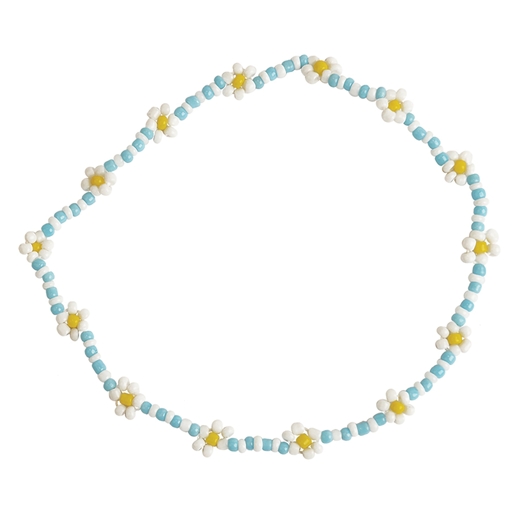 Seed Bead Daisy Stretch Anklet - Viva life Jewellery