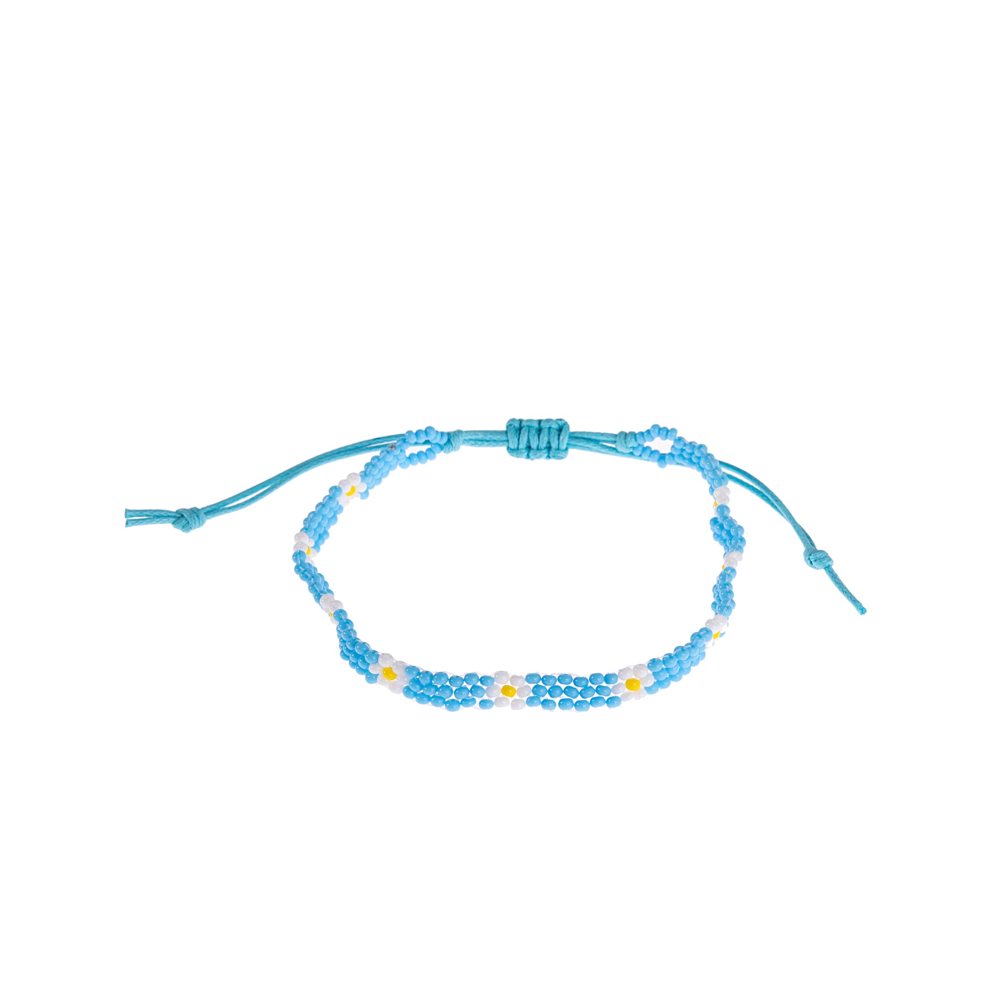Colorful Handmade Seed Bead Daisy Anklet