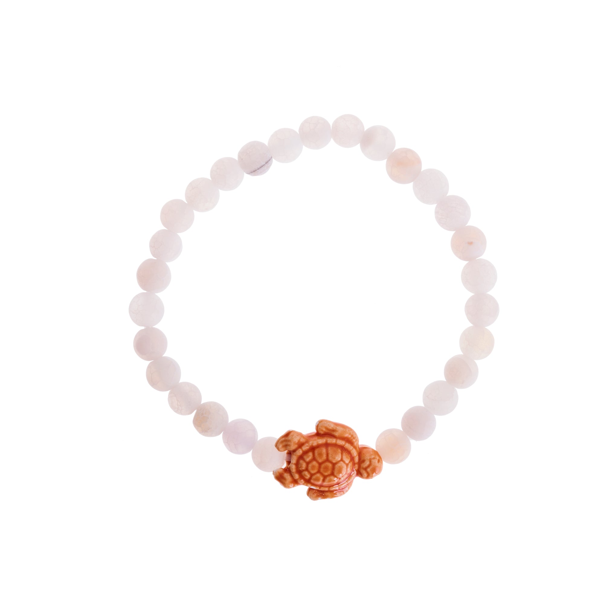 Colorful Ceramic Turtle Semi-Precious Stone Bracelet