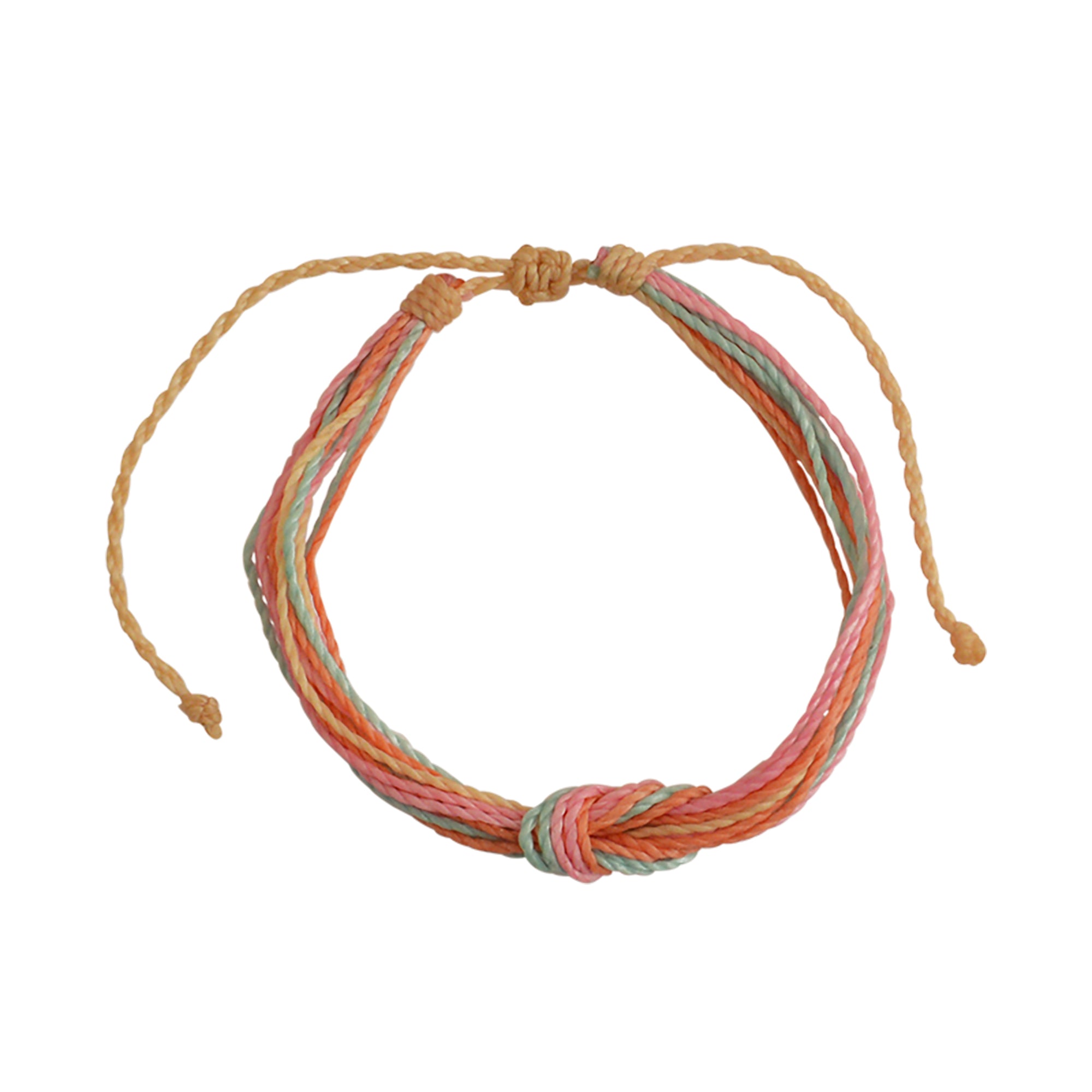 Wax Cord Reef Knot Bracelet-Pastel Hues - Viva life Jewellery