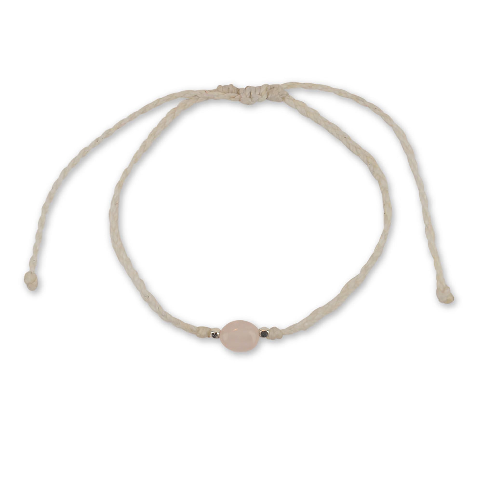 Natural Stone White Wax Cord Anklet - Viva life Jewellery