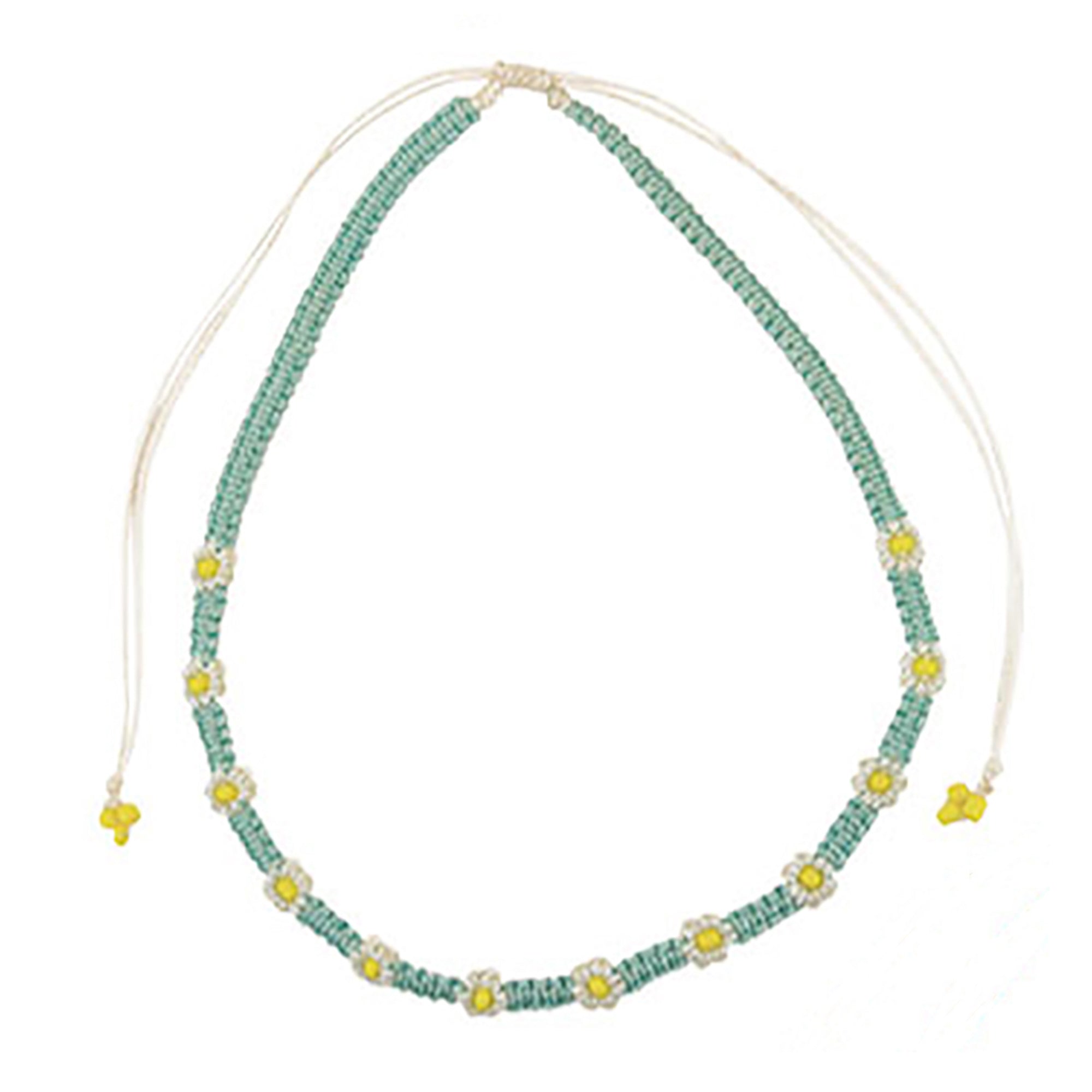 Macrame Daisy Wax Cord Necklace - Viva life Jewellery