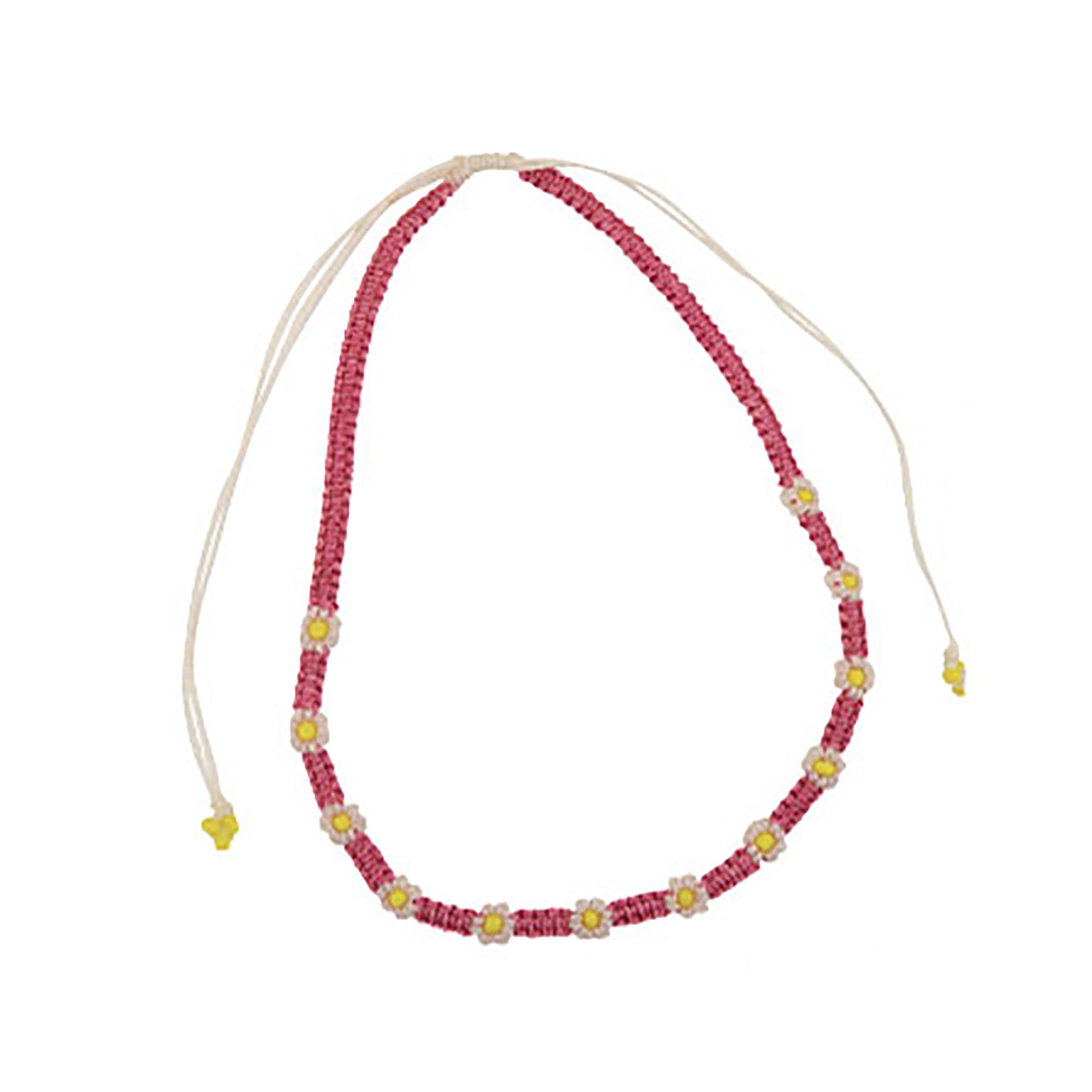 Macrame Daisy Wax Cord Necklace - Viva life Jewellery