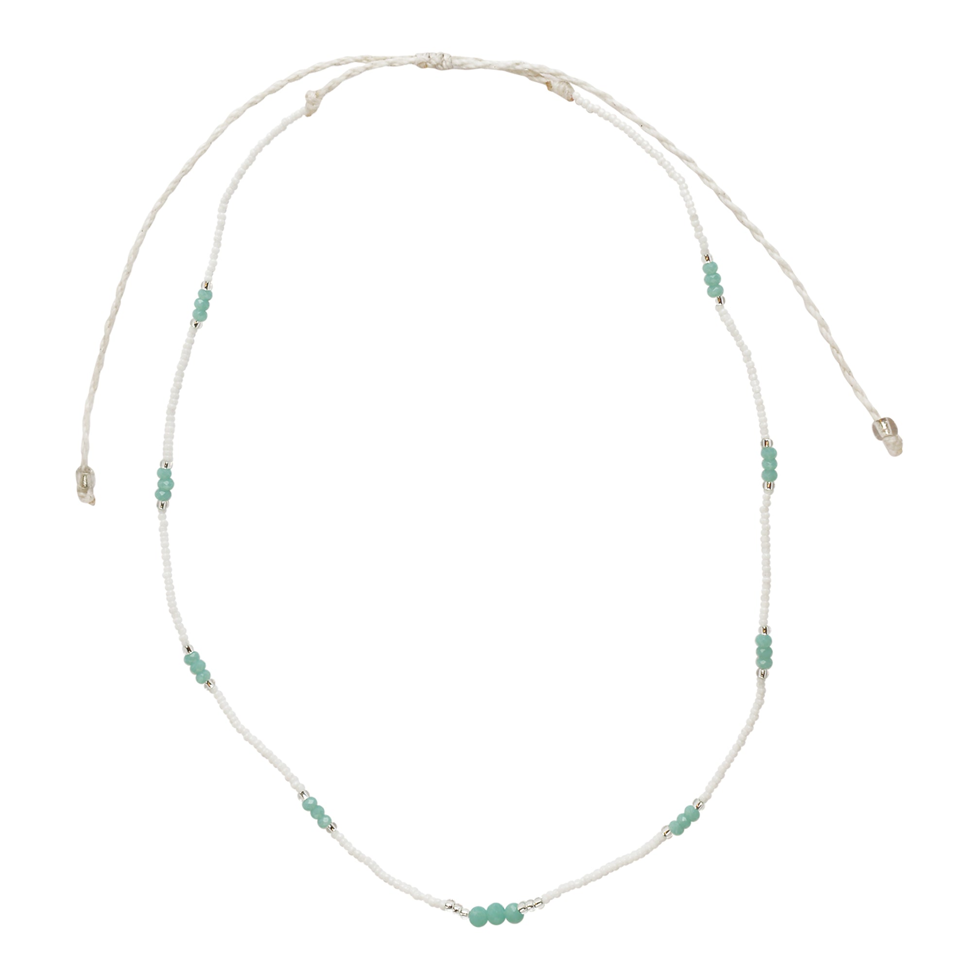 Seed Bead & Faceted Bead Wax Cord Necklace - Viva life Jewellery