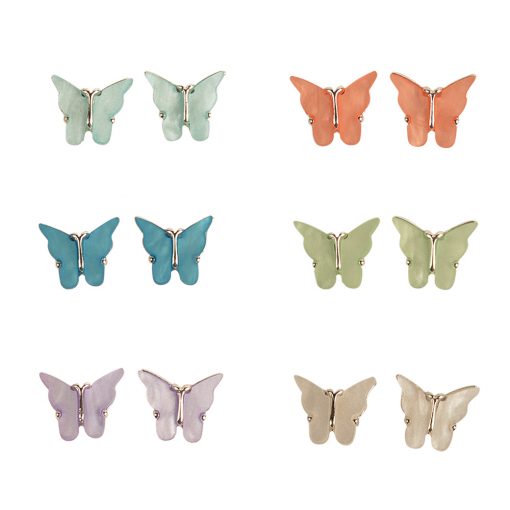 Colorful Acrylic Butterfly Earring Studs
