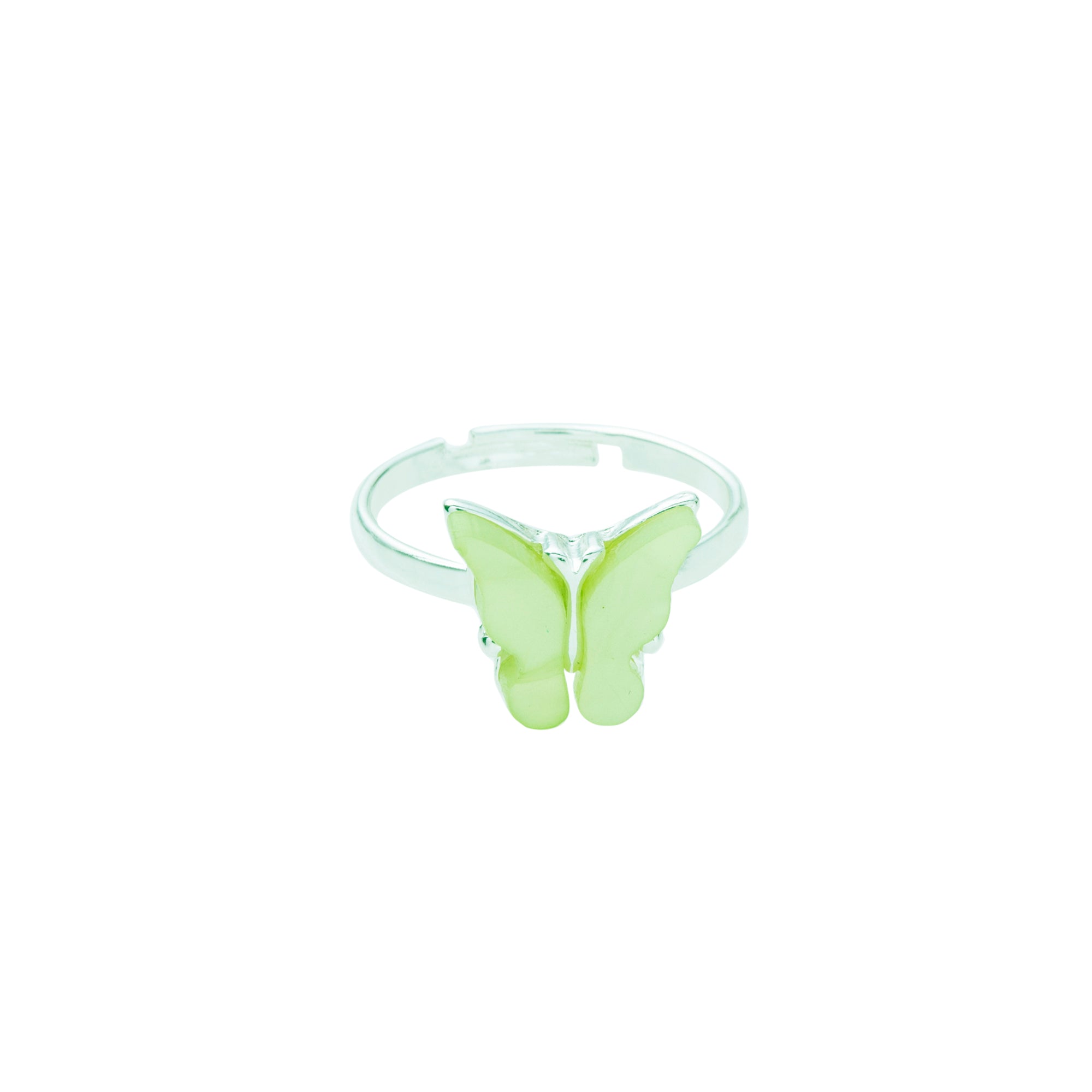 Colorful Acrylic Butterfly Adjustable Ring