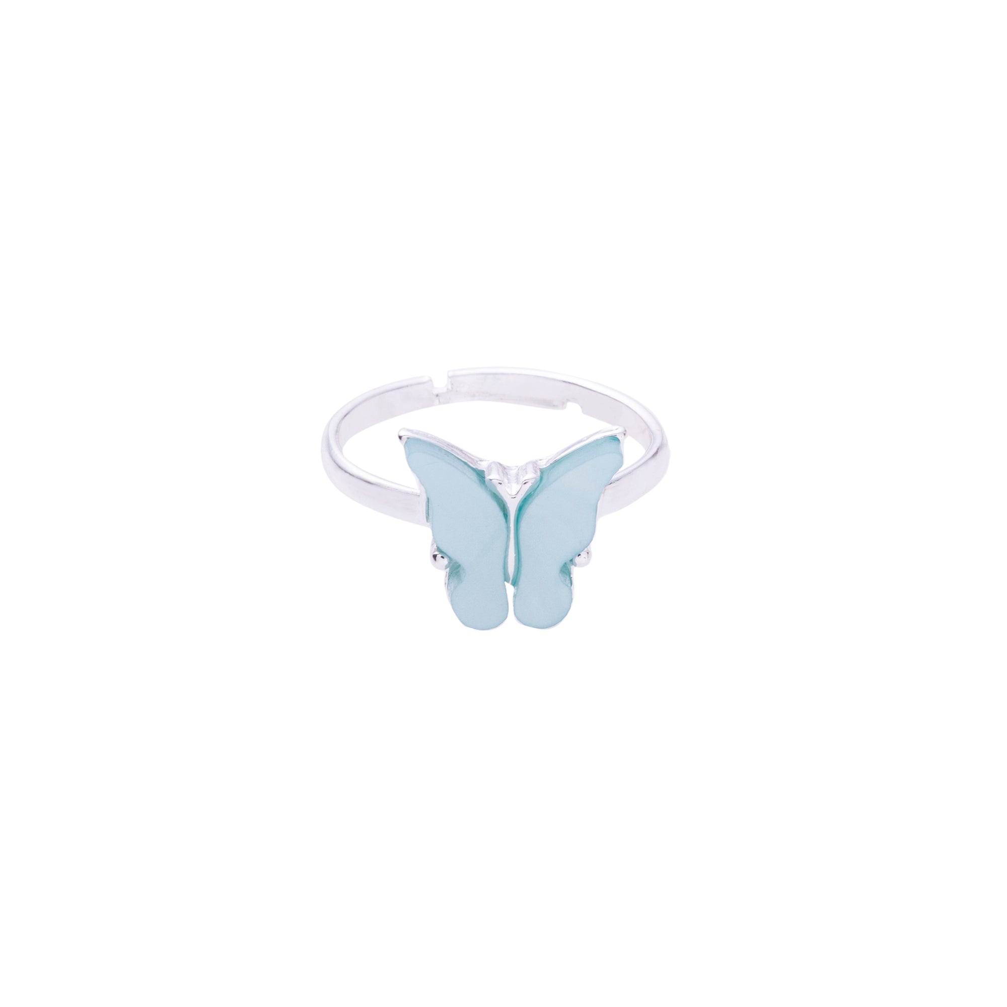 Colorful Acrylic Butterfly Adjustable Ring