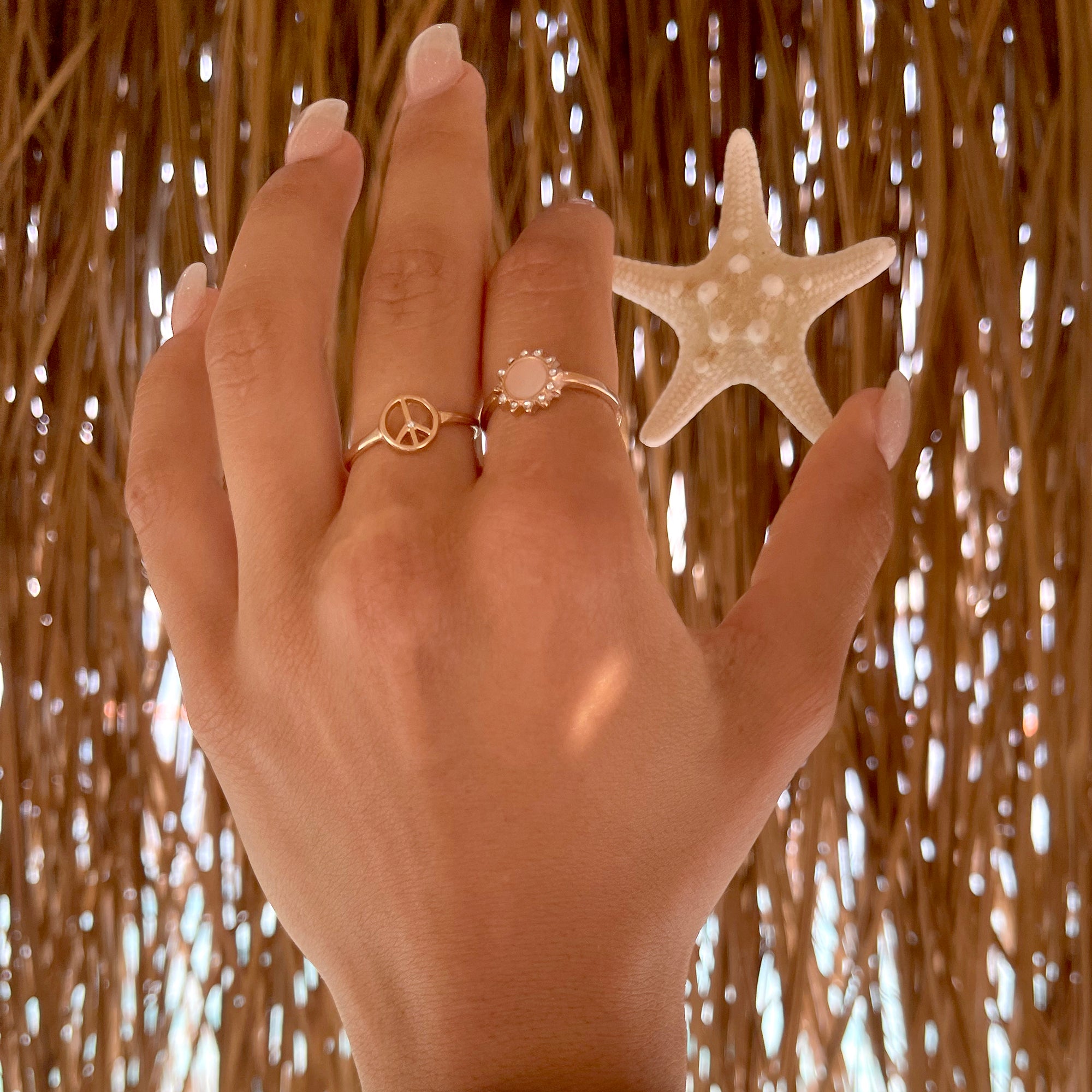 Crystal Peace Sign Ring - Viva life Jewellery