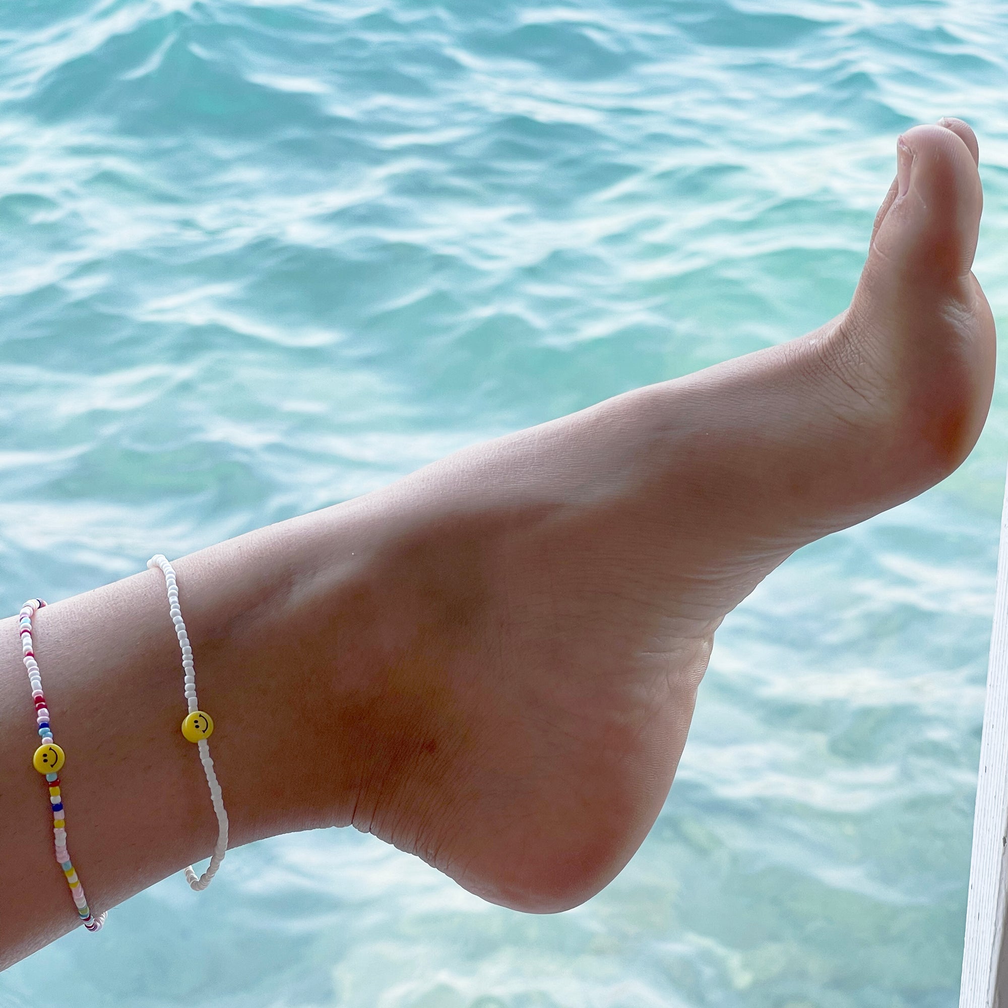 Seed Bead Smile Anklet - Viva life Jewellery