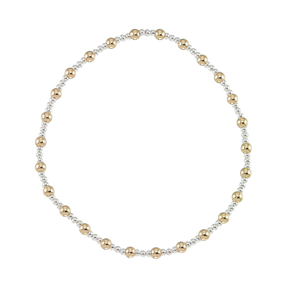Mixed Metal Bead Stretch Bracelet