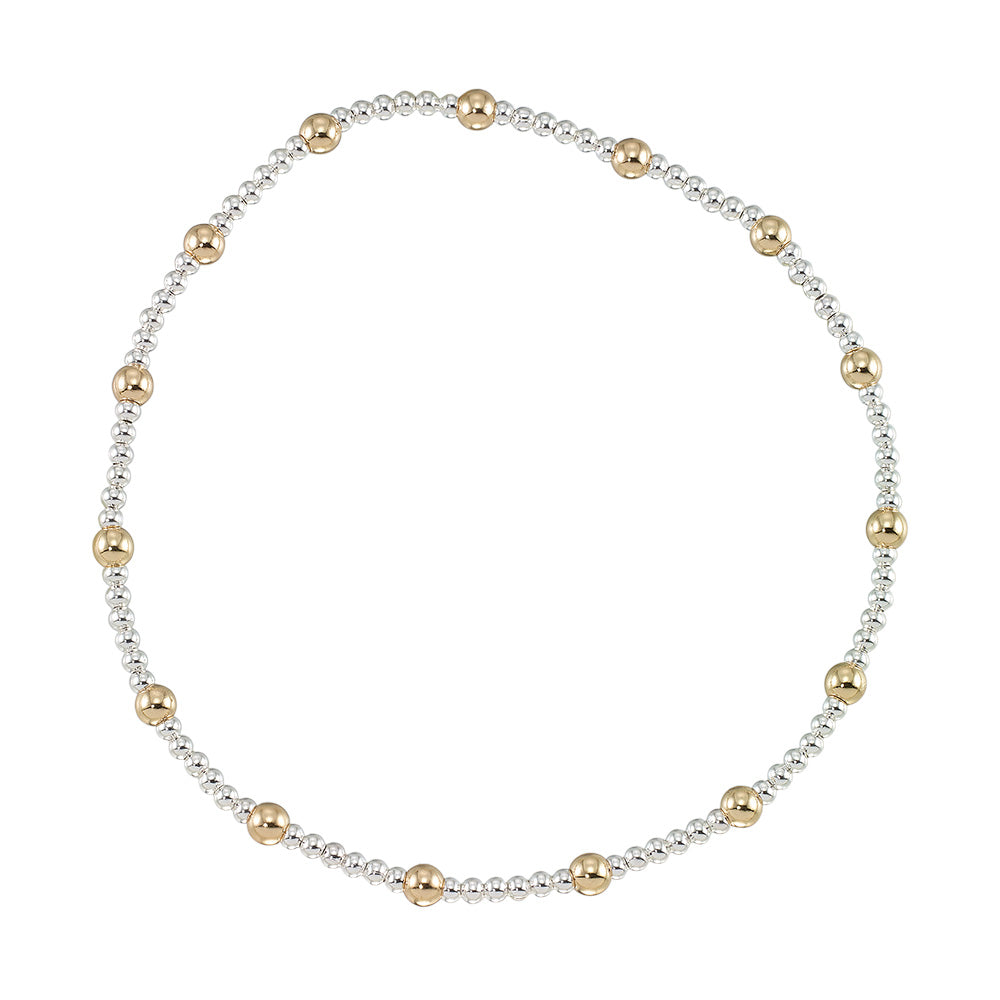 Mixed Metal Bead Stretch Anklet