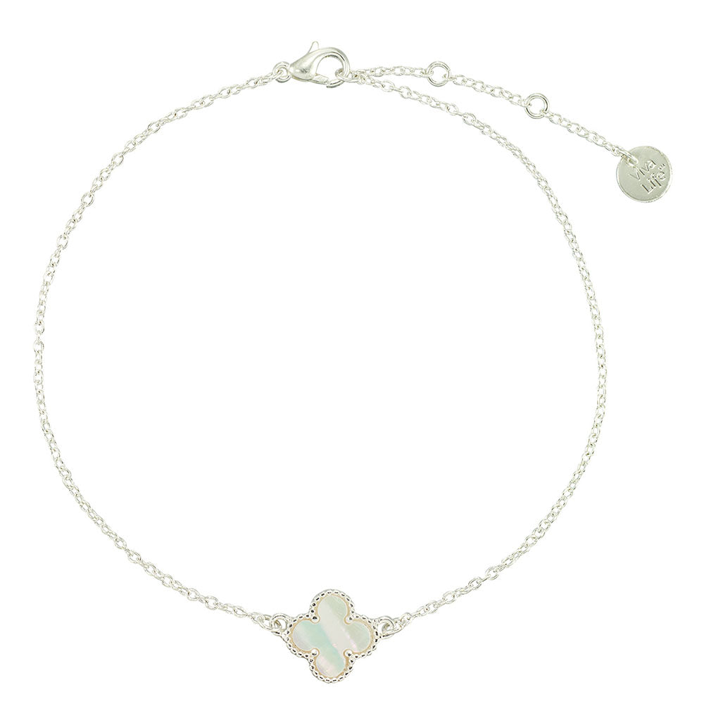 Mother of Pearl Clover Anklet