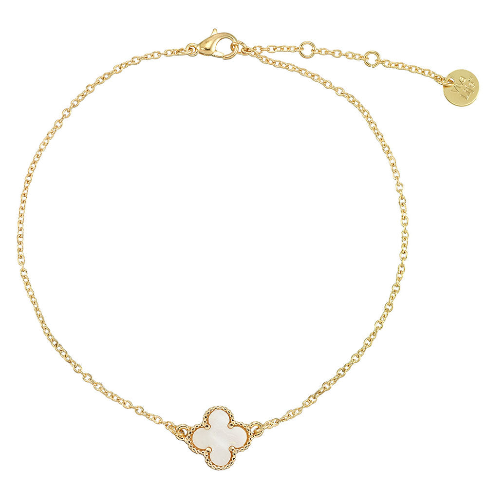 Mother of Pearl Clover Anklet