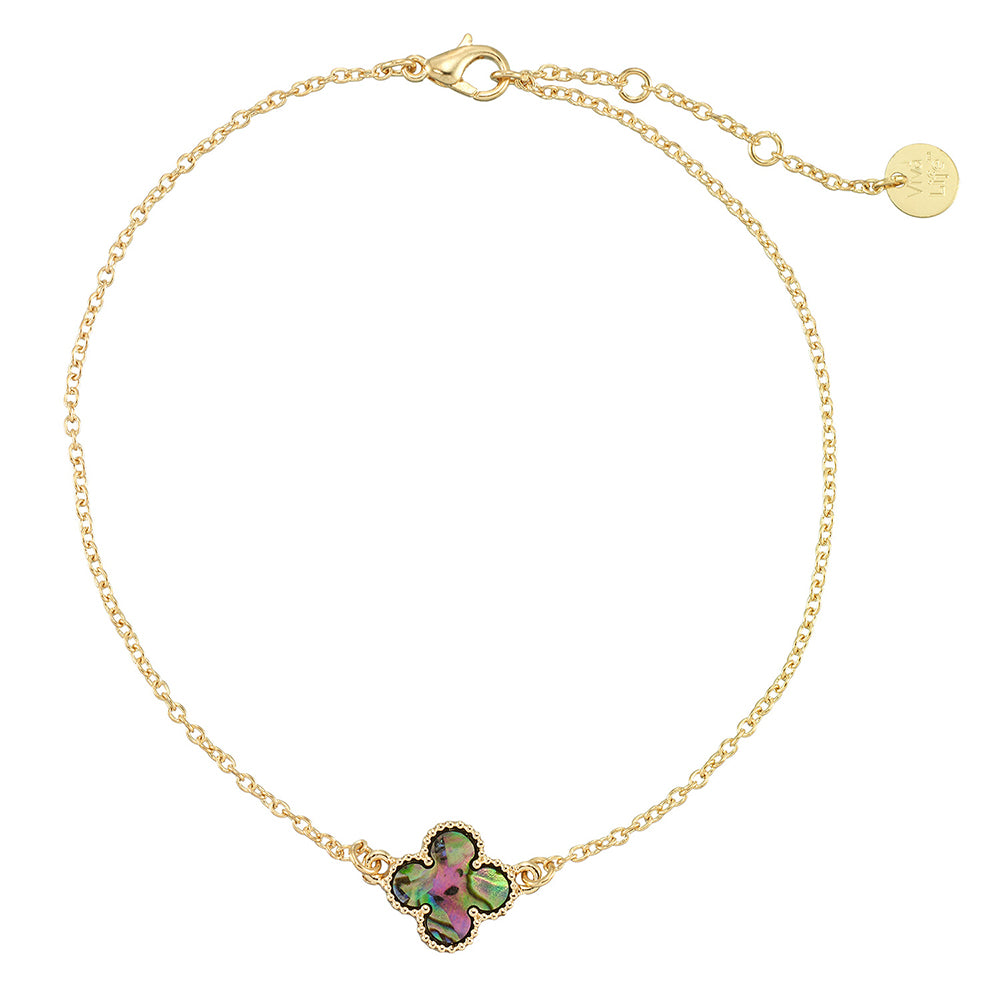 Blue Abalone Clover Anklet