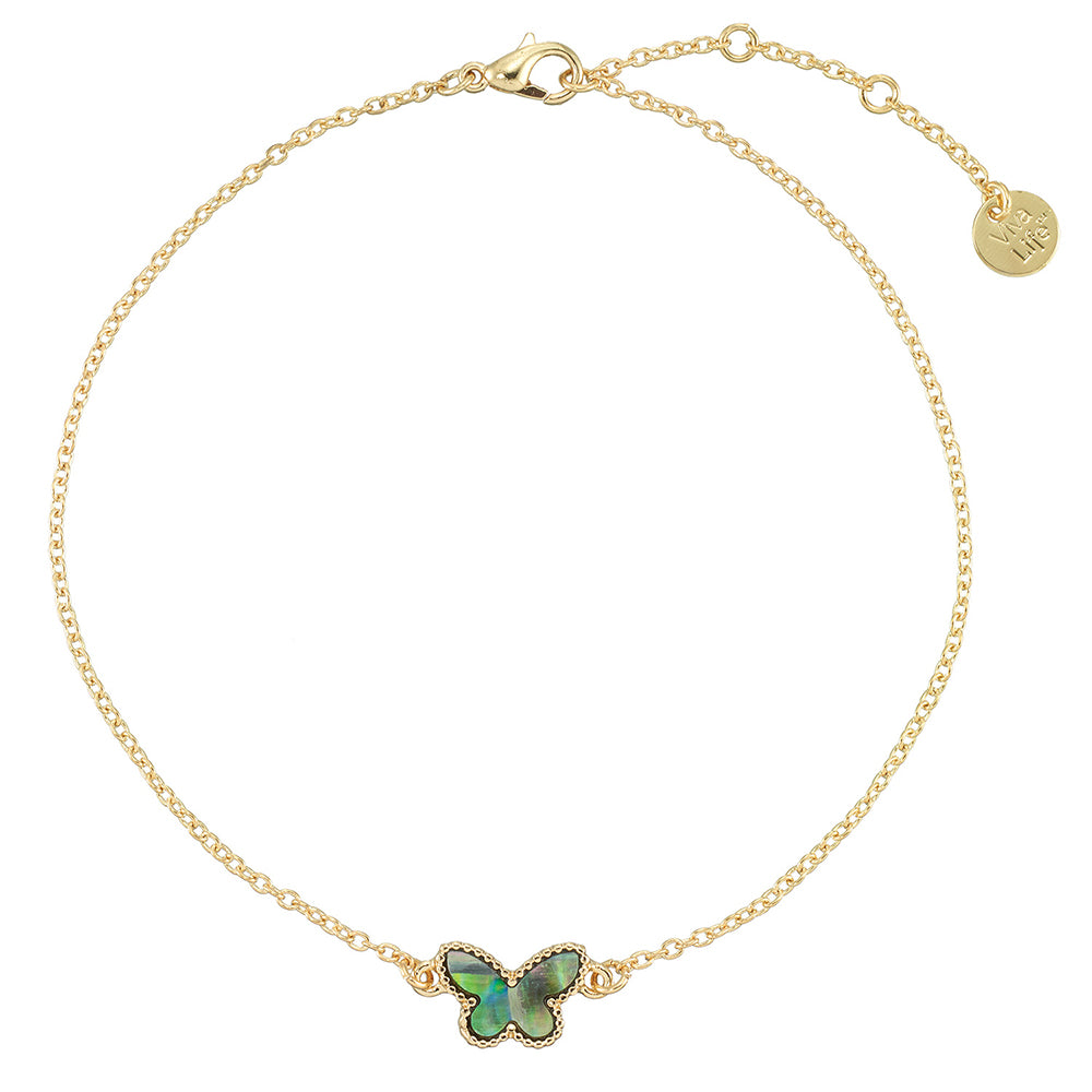 Abalone Butterfly Anklet
