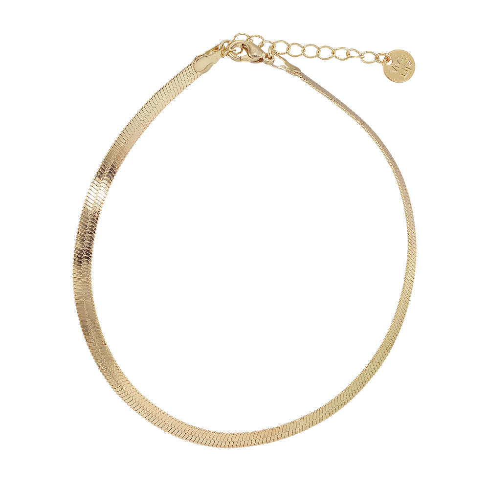 Herringbone Metal Chain Anklet