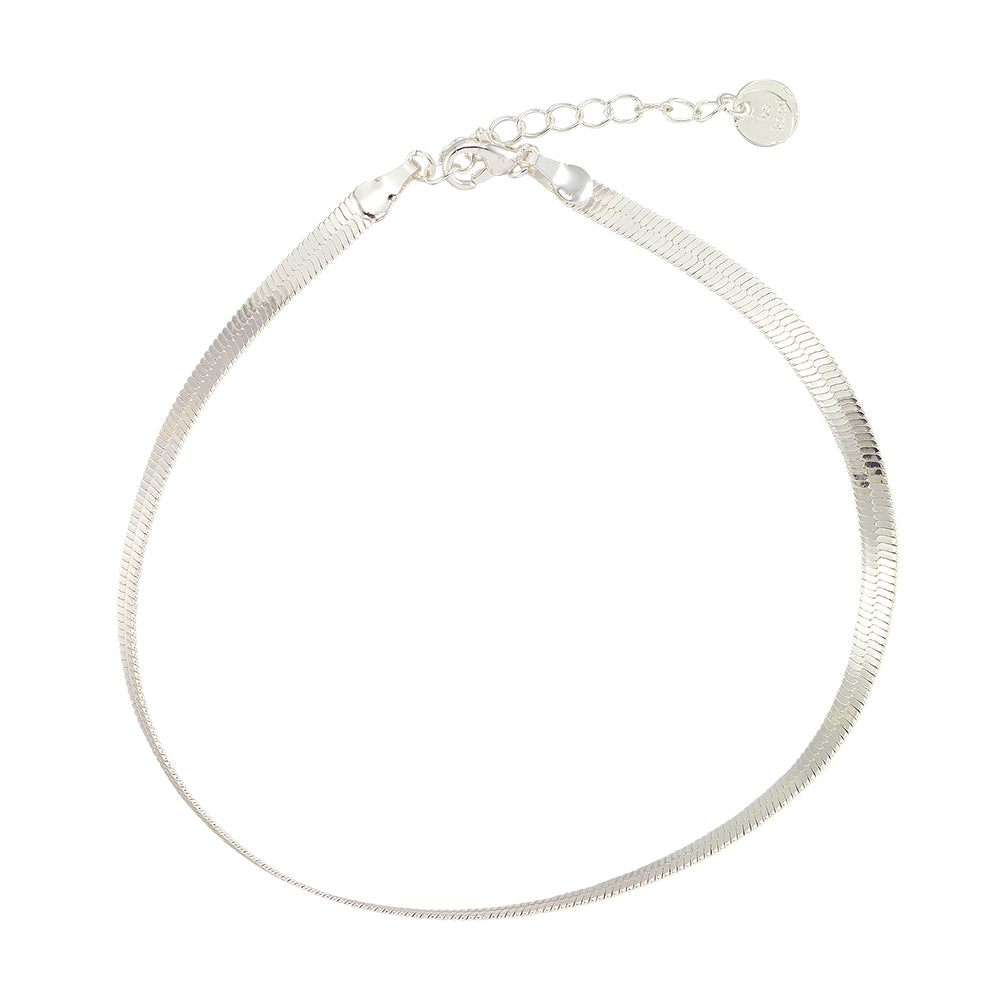 Herringbone Metal Chain Anklet