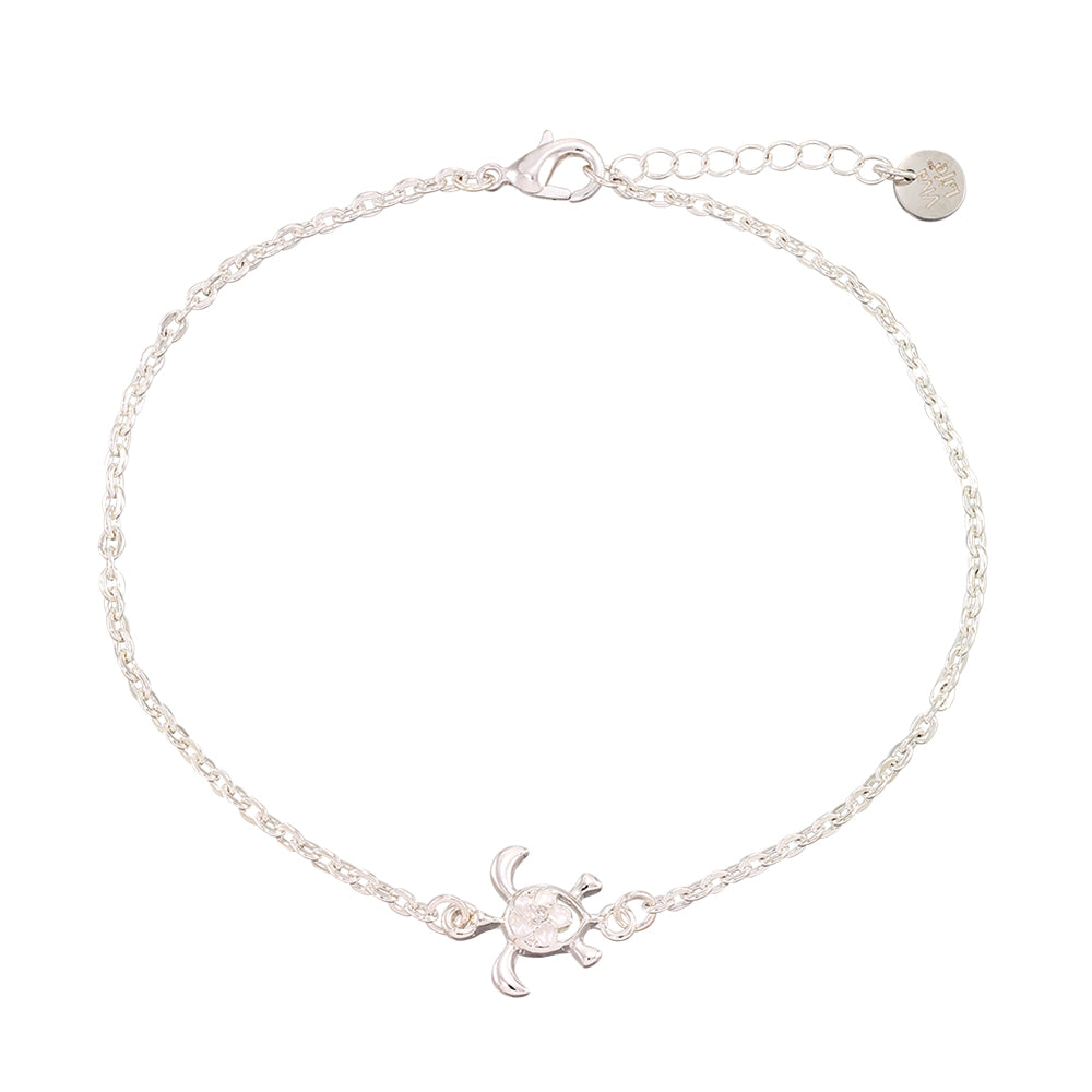 "Give Back" Turtle Hibiscus Anklet
