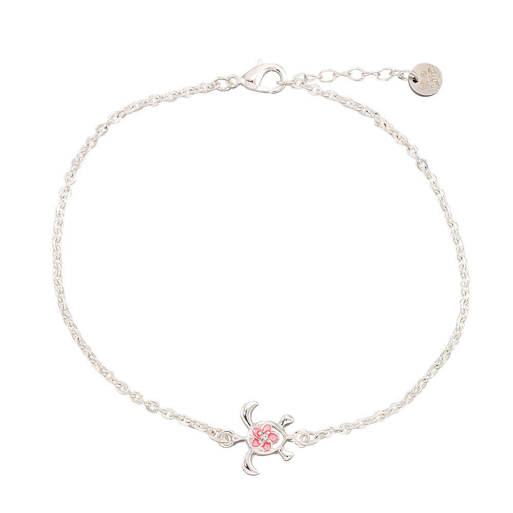 "Give Back" Turtle Hibiscus Anklet