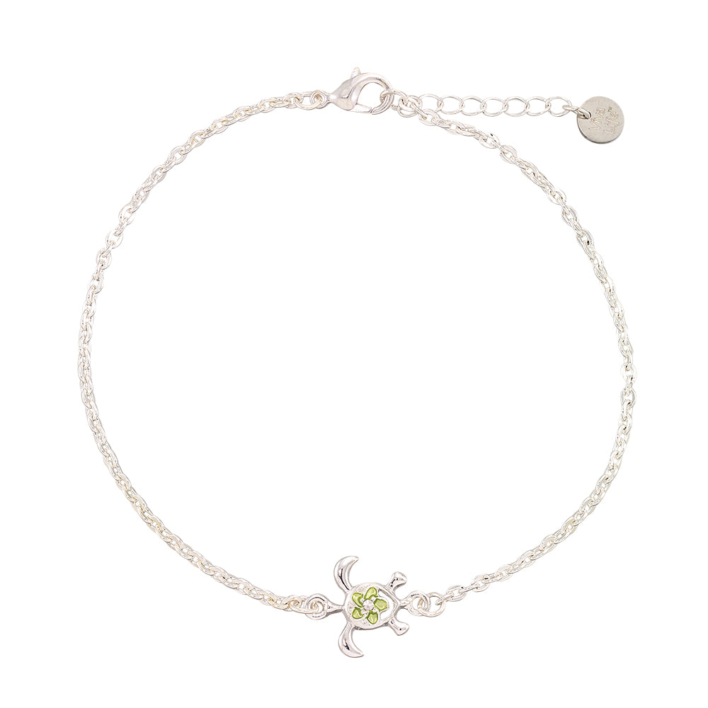 "Give Back" Turtle Hibiscus Anklet