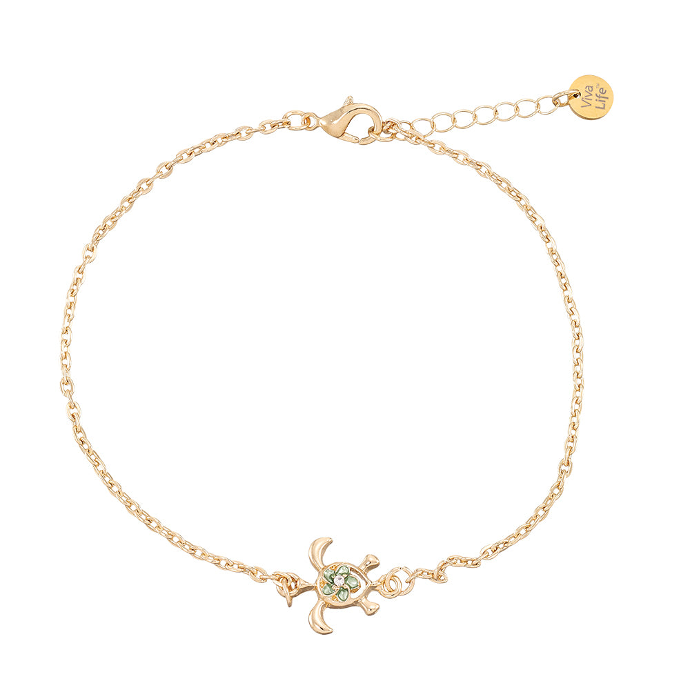 "Give Back" Turtle Hibiscus Anklet