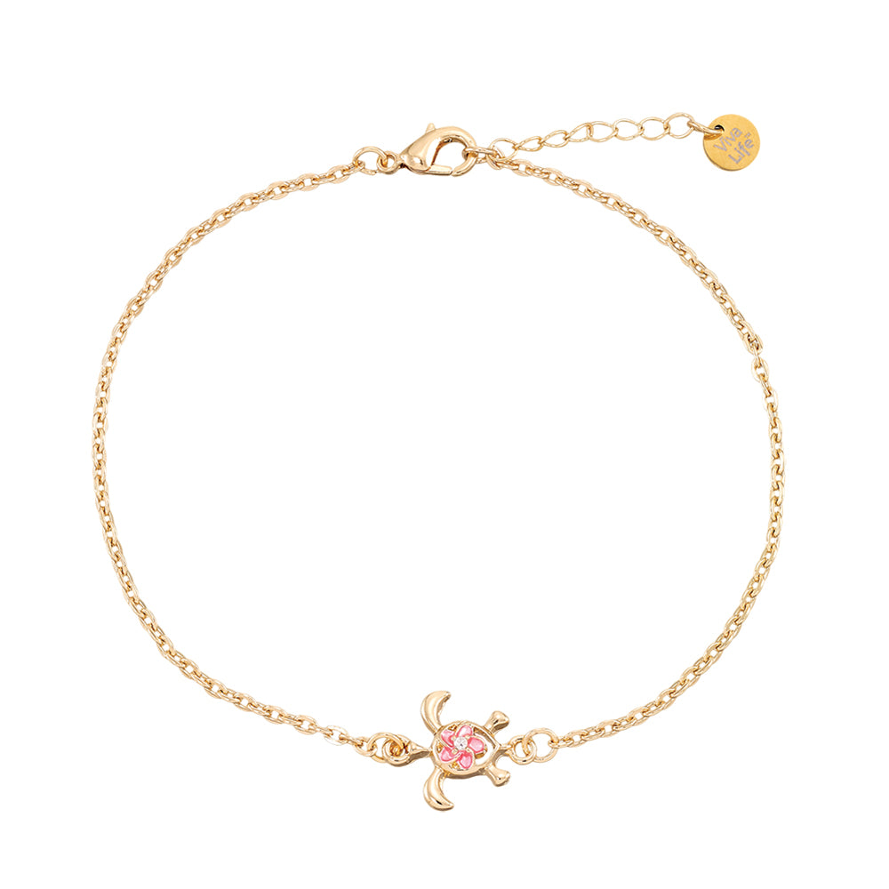 "Give Back" Turtle Hibiscus Anklet