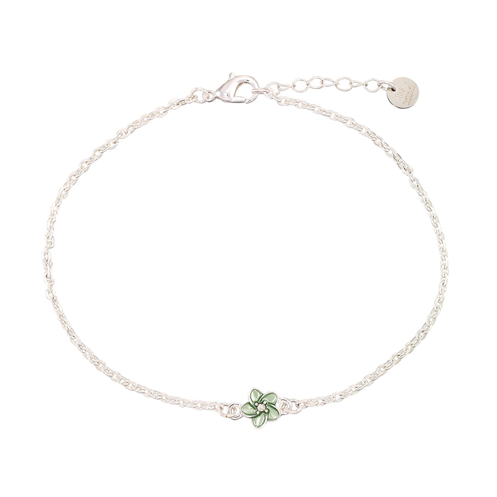 Enamel Hibiscus Flower Anklet