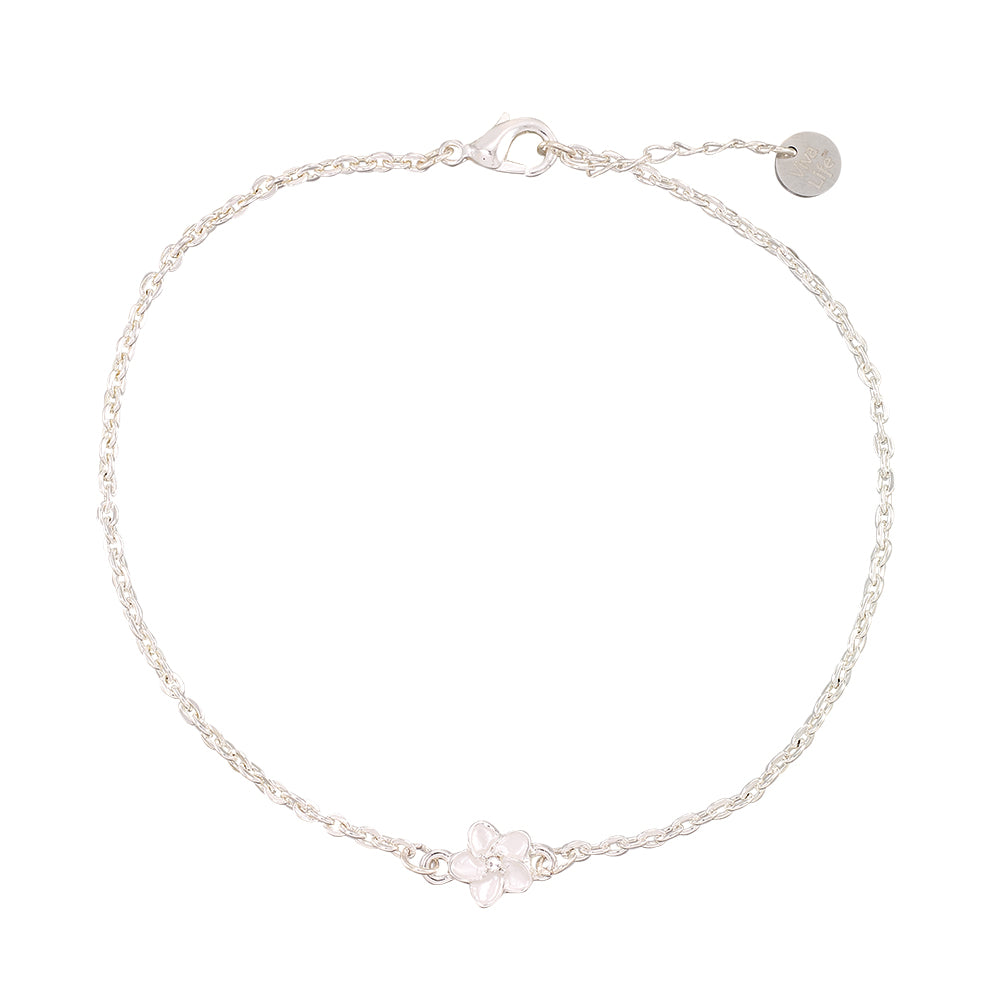 Enamel Hibiscus Flower Anklet