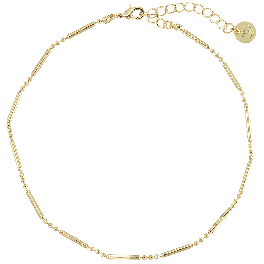 Metal Tube Bead Chain Anklet