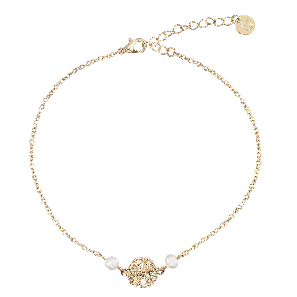 Hibiscus Flower & Freshwater Pearl Anklet