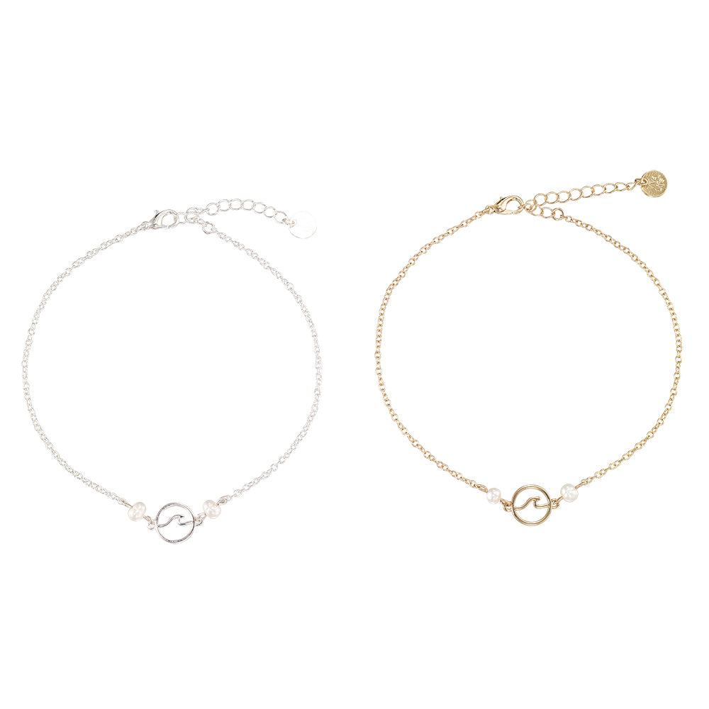 Wave & Freshwater Pearl Anklet