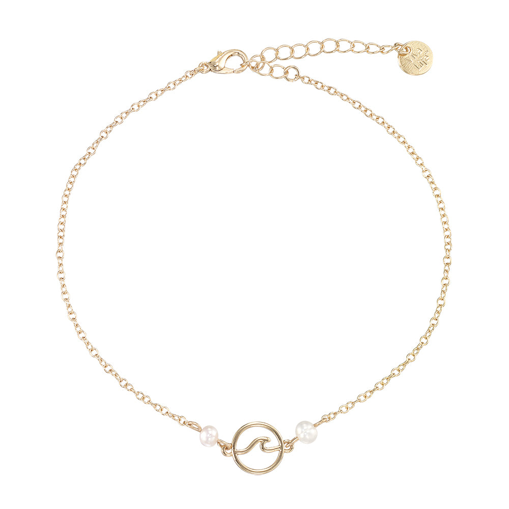 Wave & Freshwater Pearl Anklet