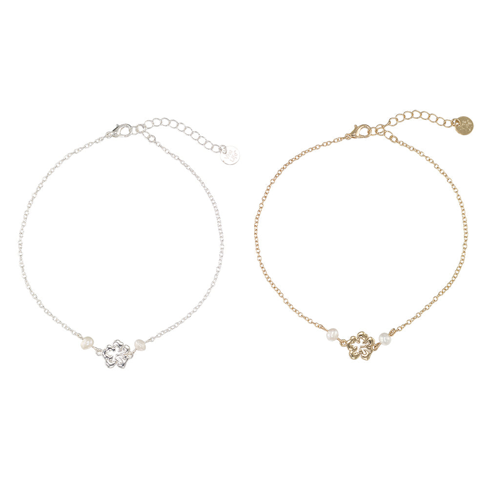 Palm Tree & Freshwater Pearl Anklet