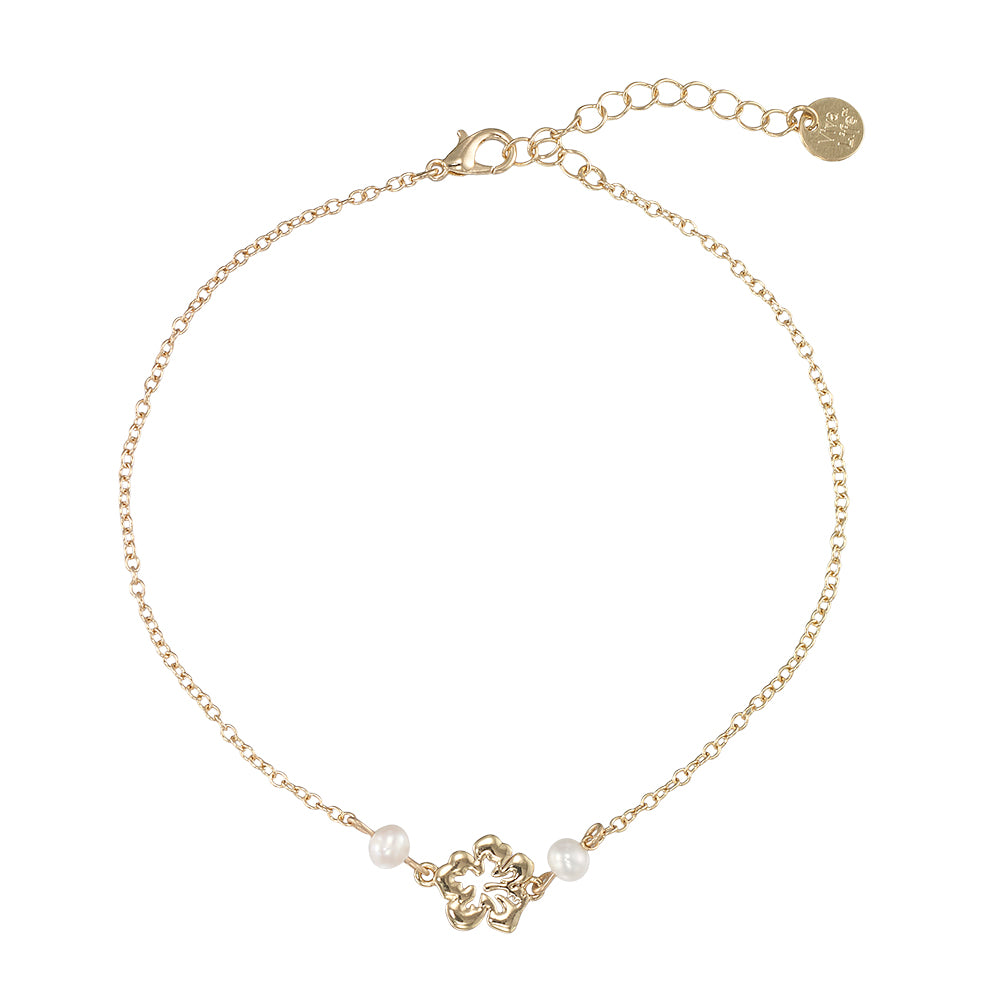 Palm Tree & Freshwater Pearl Anklet
