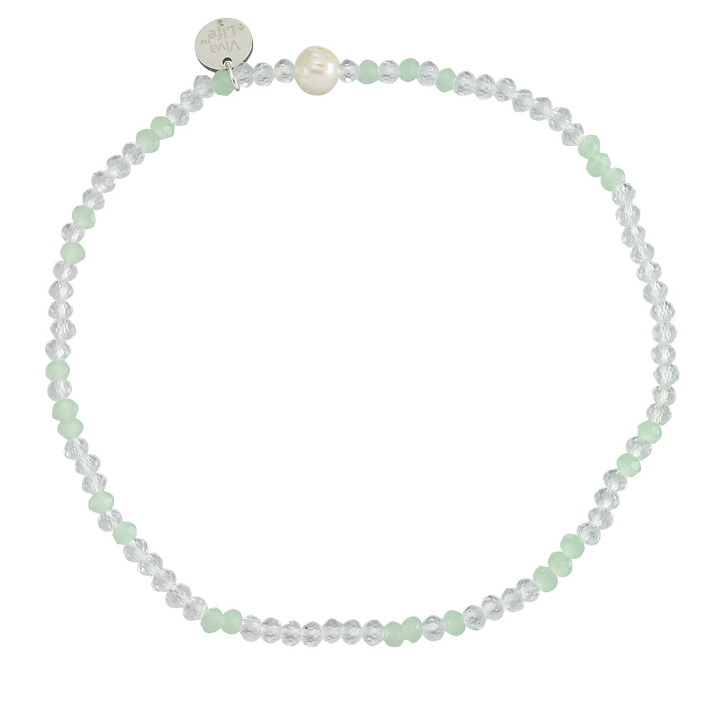 Pastel Glass Crystal Anklet
