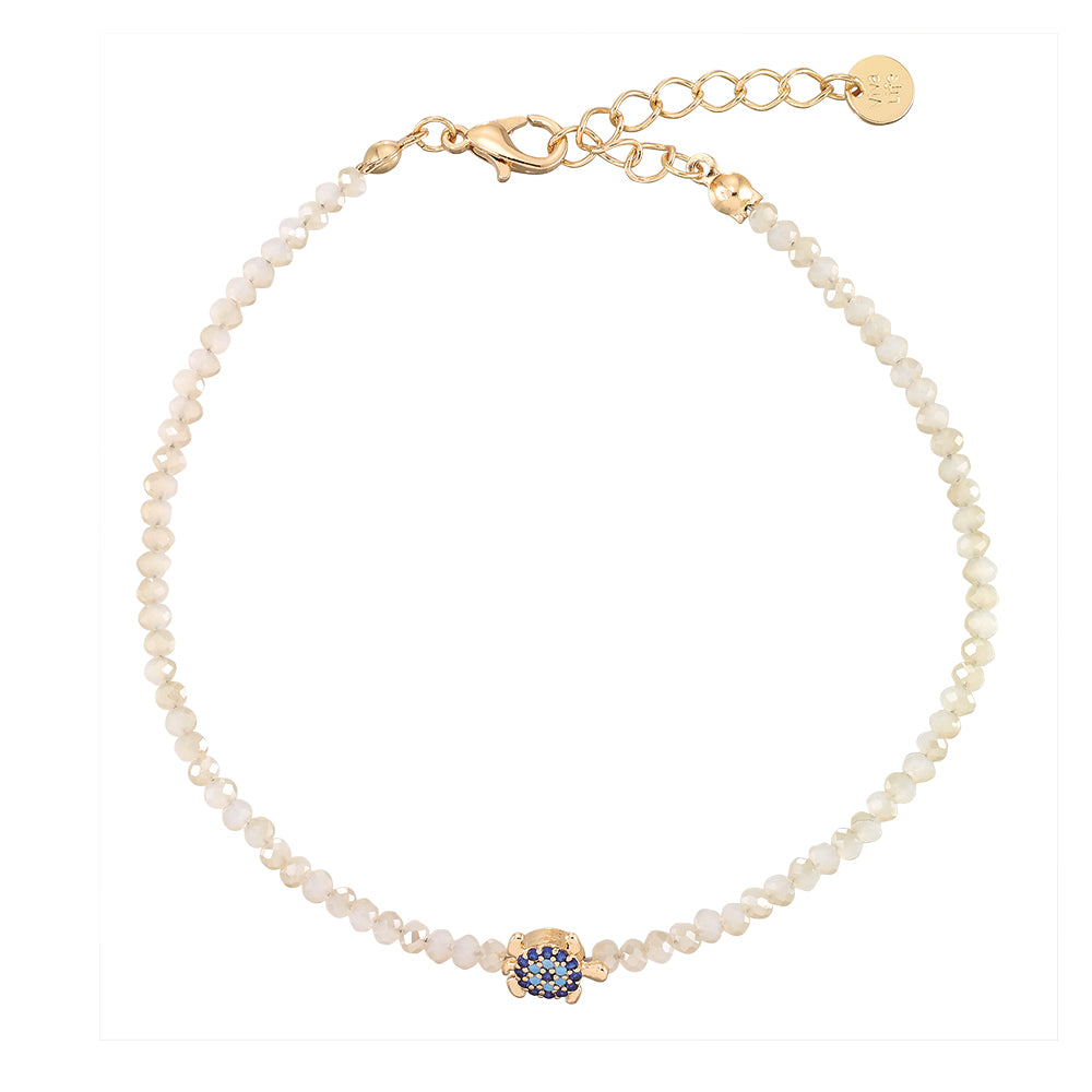 Eye of Protection Turtle Glass Crystal Anklet