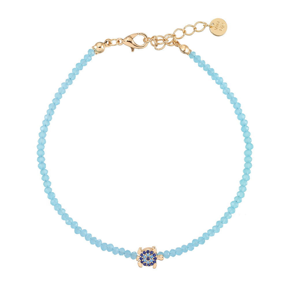 Eye of Protection Turtle Glass Crystal Anklet