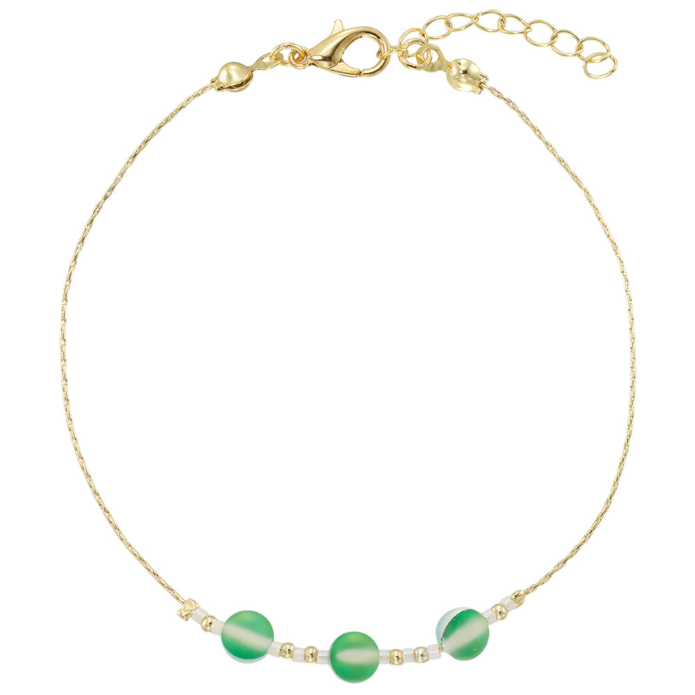 Frosted Glass Bead Anklet