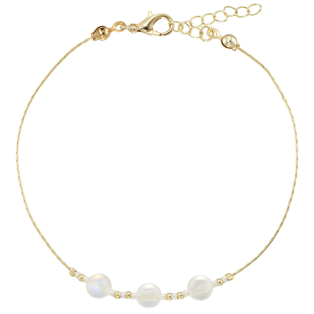 Frosted Glass Bead Anklet