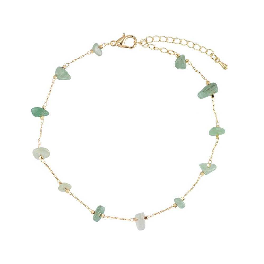 Stone Chip Gold Chain Anklet