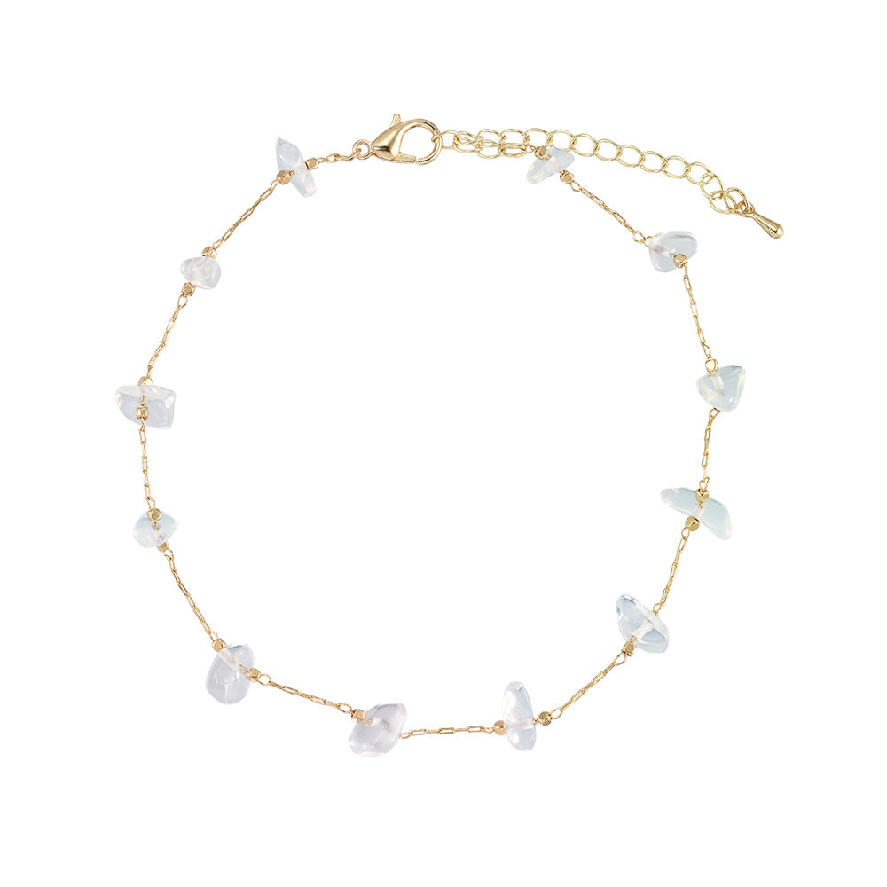 Stone Chip Gold Chain Anklet