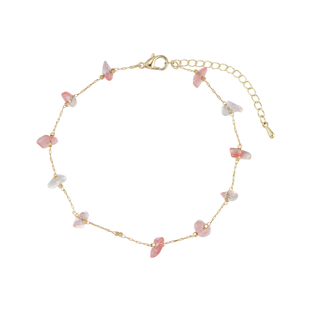 Stone Chip Gold Chain Anklet
