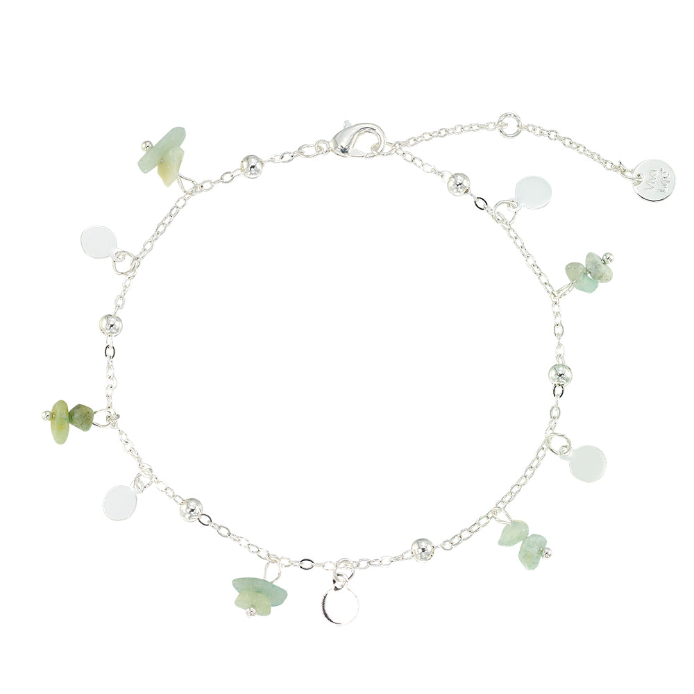 Stone Metal Disc Anklet