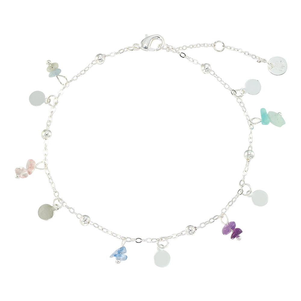 Stone Metal Disc Anklet